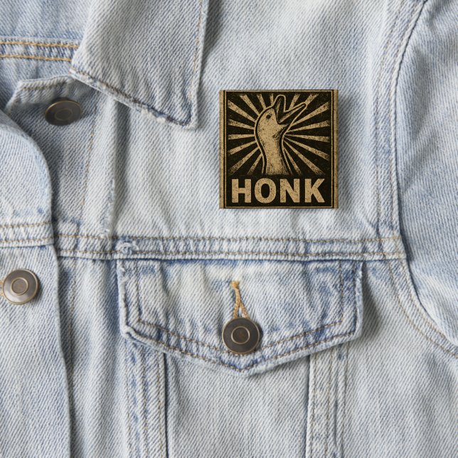Honk Goose Funny Duck Chicken Meme 2 Inch Square Button (In Situ)