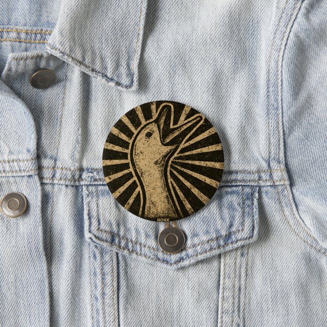 Honk Goose Funny Duck Chicken Meme 3 Inch Round Button (In Situ)