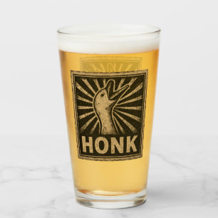 Honk Goose Funny Duck Chicken Meme Glass