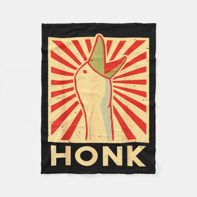 Honk Goose - Funny Duck Chicken Meme Idea  Fleece Blanket (Front)