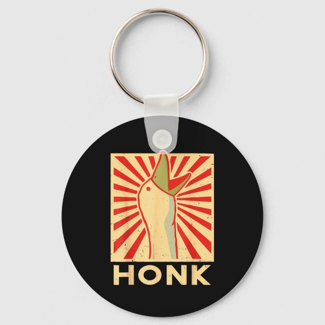 Honk Goose - Funny Duck Chicken Meme Idea  Keychain (Front)
