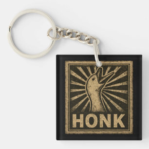 Honk Goose Funny Duck Chicken Meme Keychain