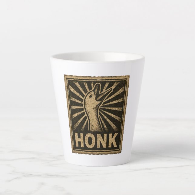 Honk Goose Funny Duck Chicken Meme Latte Mug (Front)