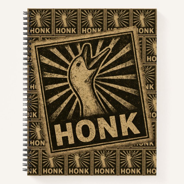 Honk Goose Funny Duck Chicken Meme Notebook (Front)