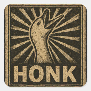 Honk Goose Funny Duck Chicken Meme Square Sticker