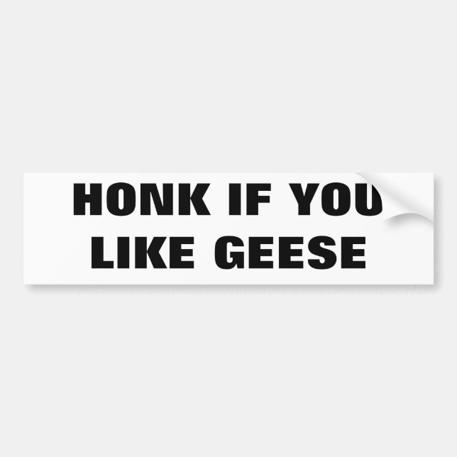 Honk if You Like Geese Bumper Sticker (Front)