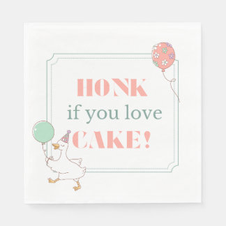 Honk if you love cake dessert napkin