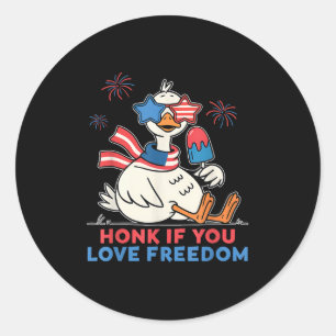 Honk If You Love Freedom American Goose Independen Classic Round Sticker