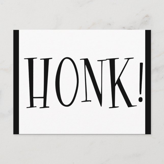 HONK LOUD CAR SOUND HORN POSTCARD (Front)