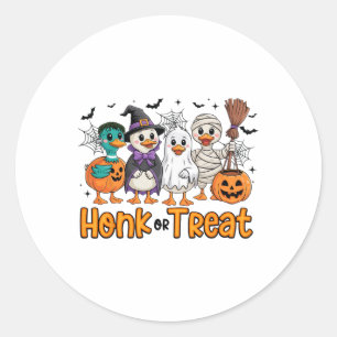Honk Or Treat Funny Goose Halloween Costume Spooky Classic Round Sticker