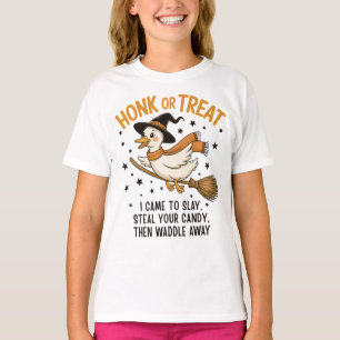 Honk or Treat Funny Goose Halloween T-Shirt