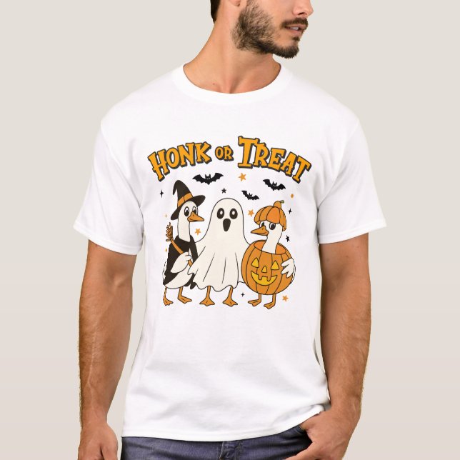 Honk or Treat Halloween Goose T-Shirt (Front)