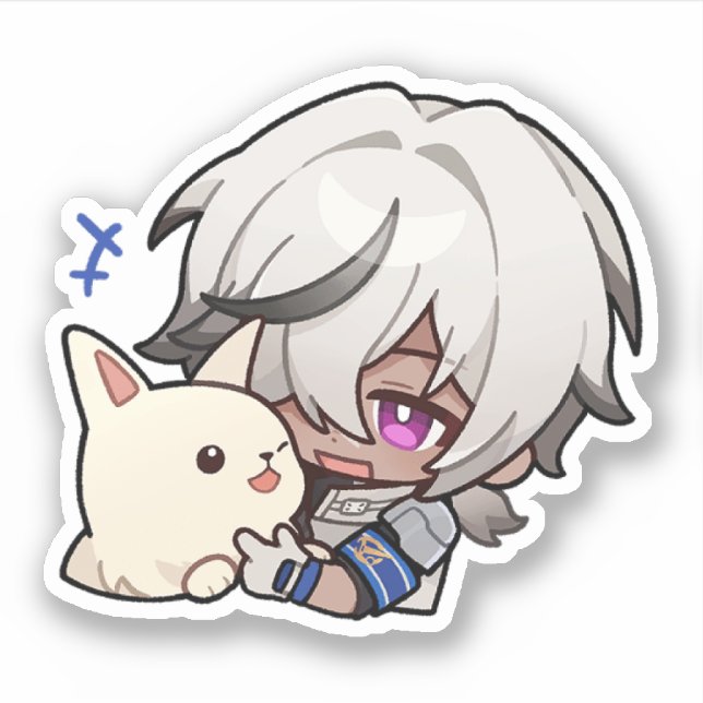 Honkai Star Rail Chibi Arlan Et Sticker Peppy (Devant)