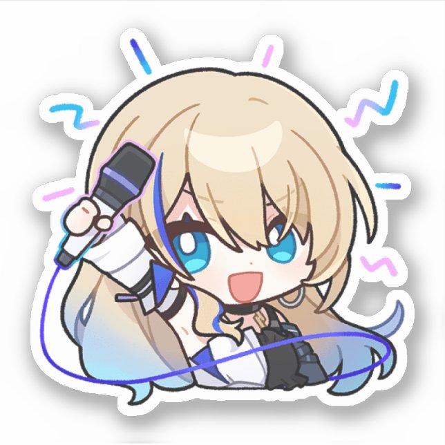 Honkai Star Rail Chibi Serval Mic Sticker (Front)