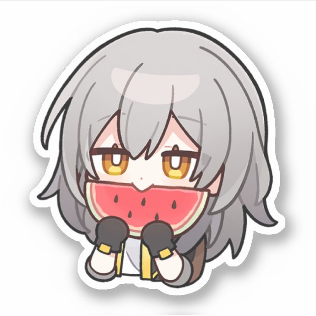 Honkai Star Rail Chibi Stelle Watermelon Sticker (Front)