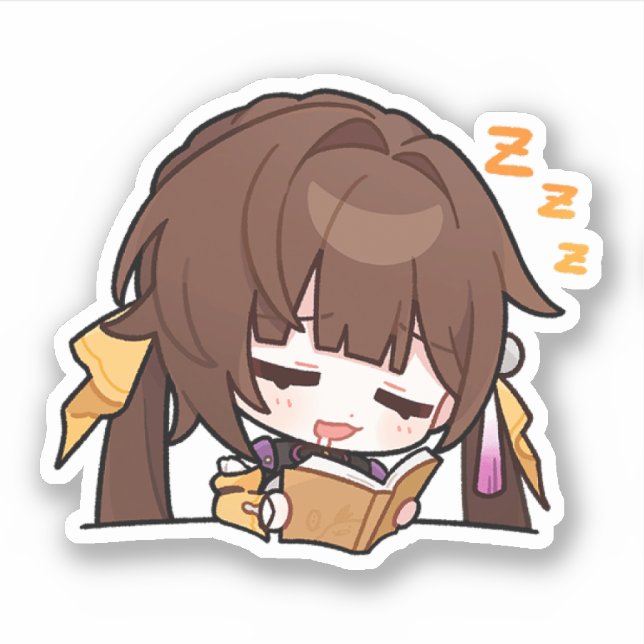 Honkai Star Rail Chibi Sushang Étudier Sticker (Devant)