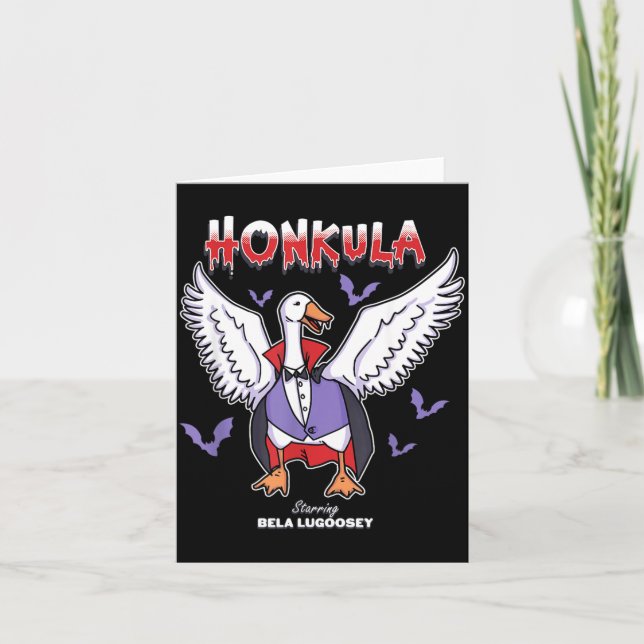 Honkula Funny Vampire Halloween Goose Meme Honkus Card (Front)