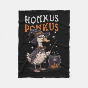 Honkus Ponkus Funny Halloween Witch Goose Duck Lov Fleece Blanket