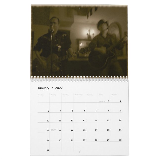 Honky Tonk calendar (Jan 2027)