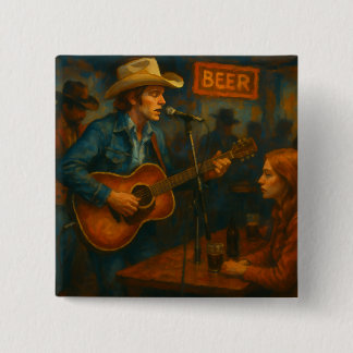 Honky-Tonk Nights 2 Inch Square Button