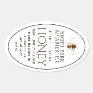 Honnebee de l'ouest Étiquette de la jar Queenline