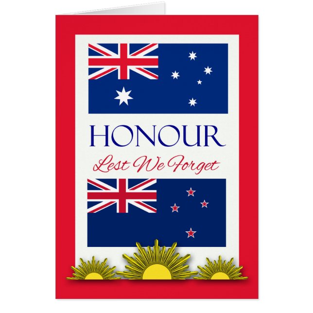 Honneur, de peur que nous oublions, Australie Nouv (Devant)