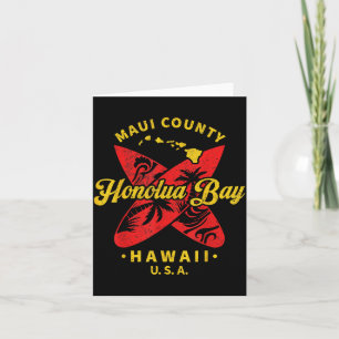 Honolua Bay Hawaii Beach Surfing Vintage Retro Card
