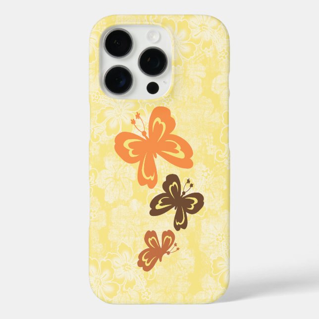Honolua Butterfly and Hawaiian Hibiscus Yellow Case-Mate iPhone Case (Back)