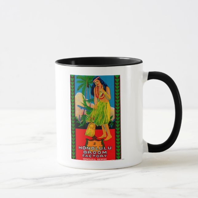 Honolulu Broom Handle LabelHonolulu, HI Mug (Right)