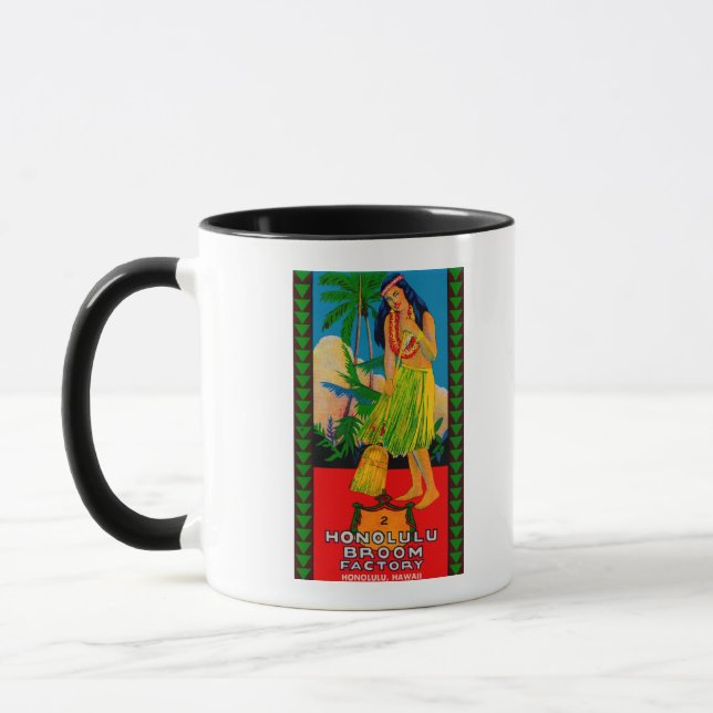 Honolulu Broom Handle LabelHonolulu, HI Mug (Left)