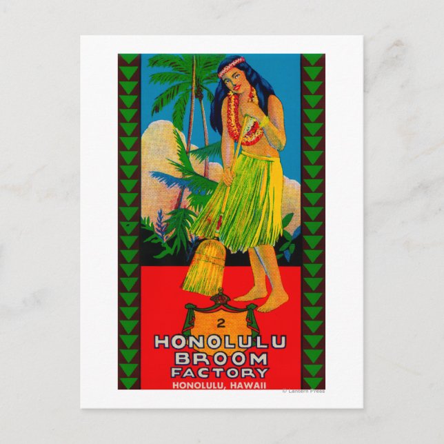 Honolulu Broom Handle LabelHonolulu, HI Postcard (Front)