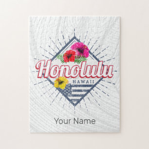 Honolulu City Hawaii United States Vintage USA Jigsaw Puzzle