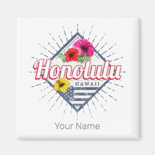 Honolulu City Hawaii United States Vintage USA Magnet