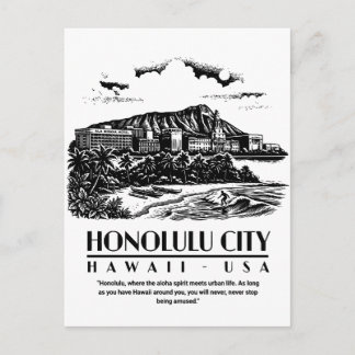 Honolulu City Hawaii USA Postcard