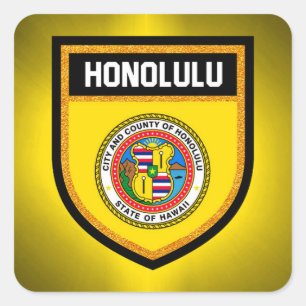 Honolulu Flag Square Sticker