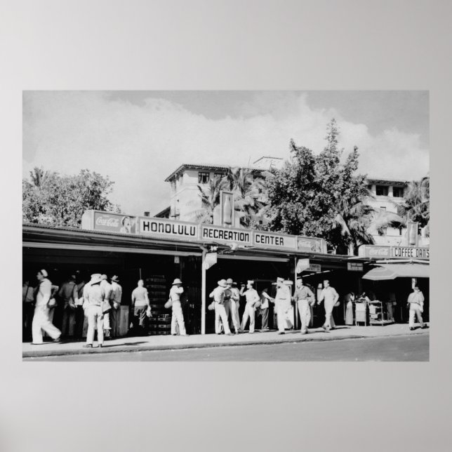 Honolulu, HA - View of the Honolulu Poster (Front)