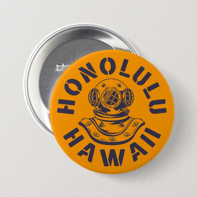 Honolulu,Hawaii 3 Inch Round Button (Front & Back)