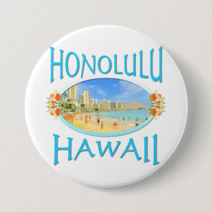 Honolulu Hawaii 3 Inch Round Button
