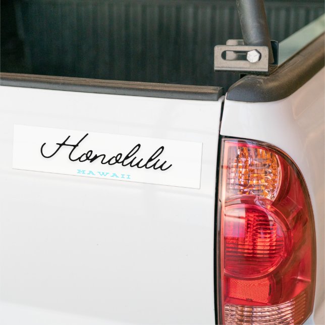Honolulu Hawaii Bumper Sticker (On Truck)