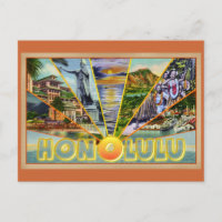 Honolulu Hawaii Carte postale vintage