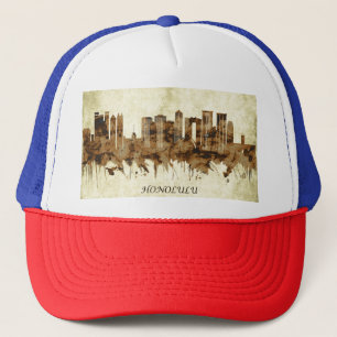 Honolulu Hawaii Cityscape Trucker Hat
