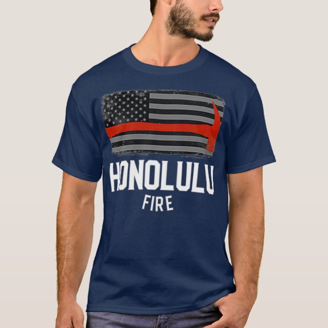 Honolulu Hawaii Fire Department Firefighters T-Shirt (Front)