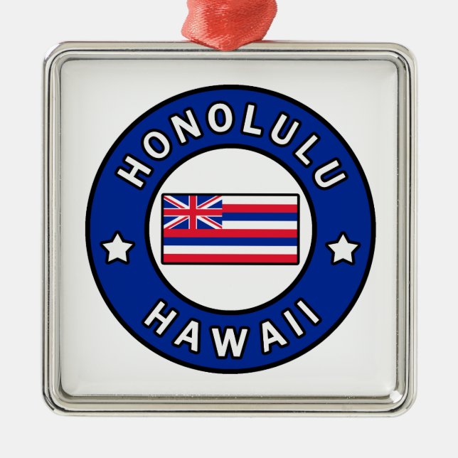 Honolulu Hawaii Metal Ornament (Front)