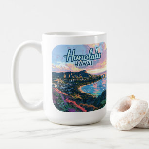 Honolulu Hawaii Oahu Waikiki Beach Diamondhead Coffee Mug