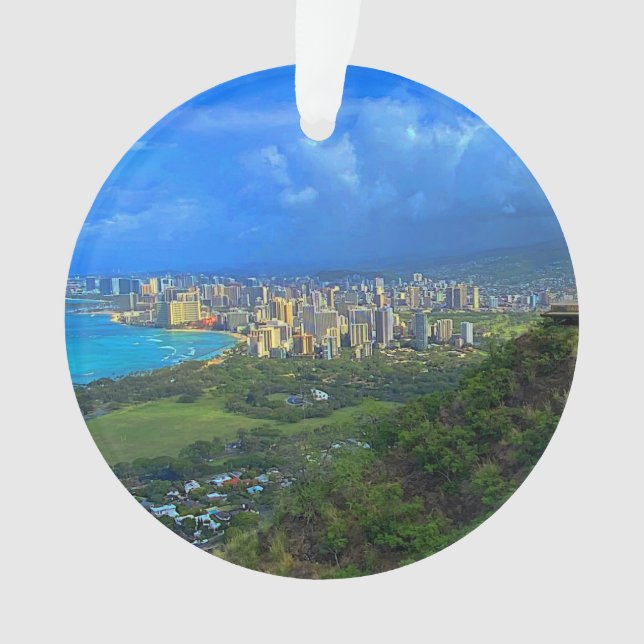 Honolulu, Hawaii Skyline #1 Ornement (devant)