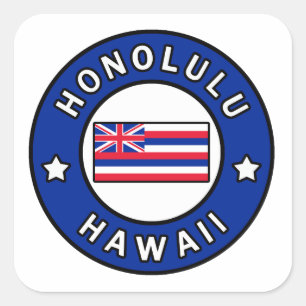 Honolulu Hawaii Square Sticker