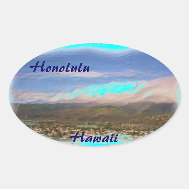 Honolulu Hawaii sticker (Front)