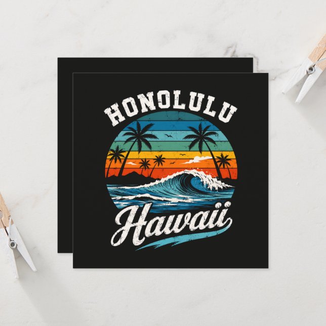 Honolulu Hawaii Surf Sunset (Front/Back In Situ)