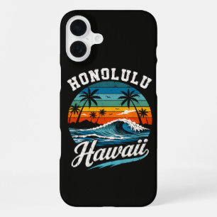 Honolulu Hawaii Surf Sunset iPhone 16 Plus Case
