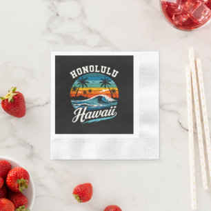 Honolulu Hawaii Surf Sunset Napkin